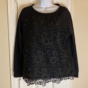 Adriana Papell | Lace Pullover Sweatshirt